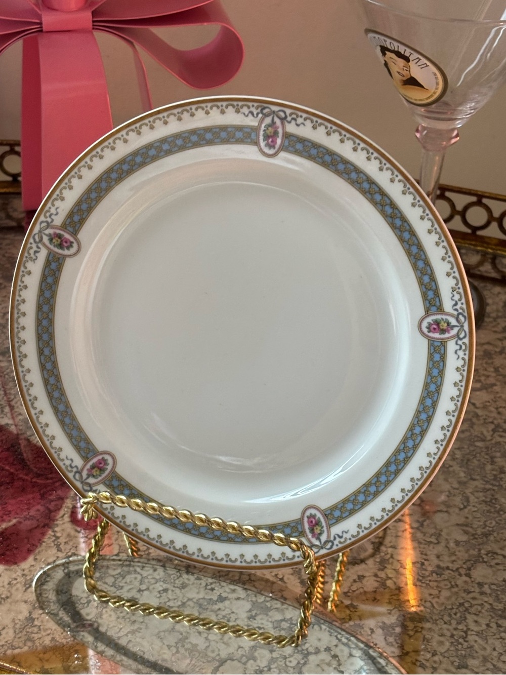M Redon Limoges antique salad plate PL set of 2 vintage dinnerware